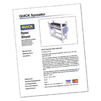 QUICK spreader spec sheet